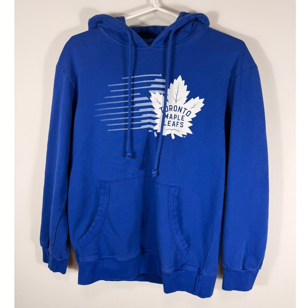 Mitchell & Ness Toronto Maple Leafs NHL Hoodie Blue Fleece Sweatshirt Womens L